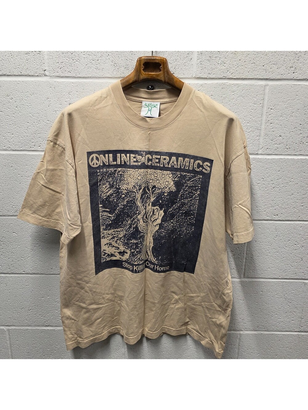 Online Ceramics Stop Killing Our Home Shirt Size XL Nature = Nurture Tan 25x33